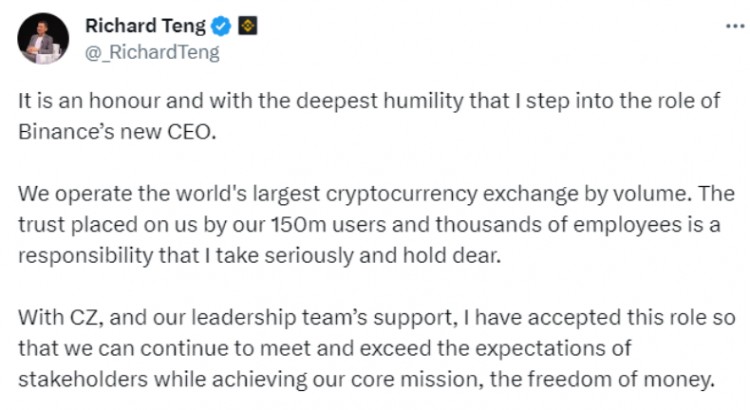 幣安新CEO“緋聞接班人”即將上任，何許人也？