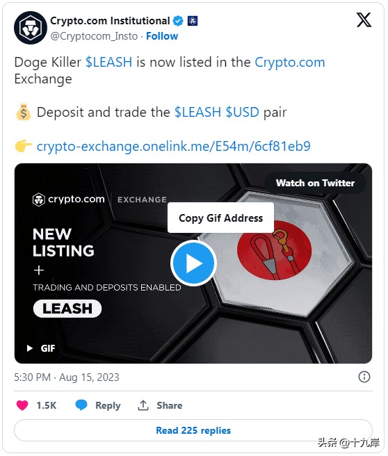 擁抱世界上最大的加密貨幣交易所之一 SHIB 炒作：$LEASH 現在代幣已經上市了
