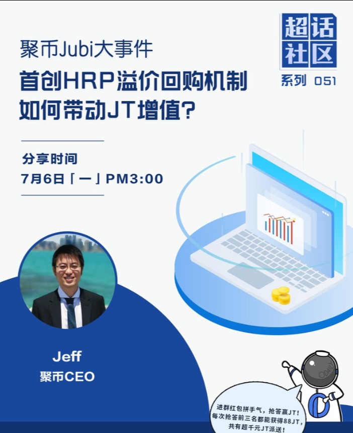 Jubi大話聚幣：首創(chuàng)HRP溢價回購機制，如何推動平臺幣JT增值？