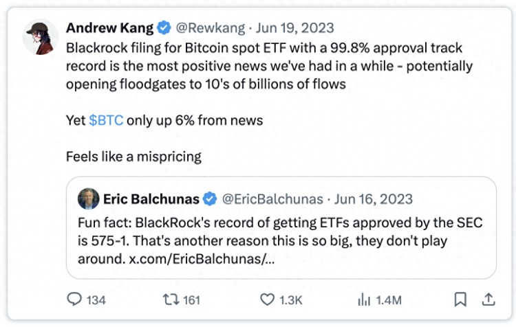 Andrew Kang 文章：為什么我認為以太坊不能復制比特幣？ ETF 的成功？